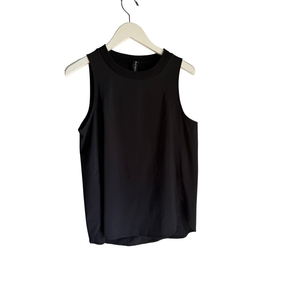 Athleta Zephyr Tank Black Featherweight Stretch Travel Top Size Small 530125